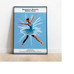 manhattan nyc ballet festival poster - ballet enthusiasts, ballerina print, inspiring nursery decor vintage style artwor