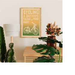 motivational cycling poster - sport posters - retro bicycles wall art prints, bicycle gift decor bike poster bike 24x36