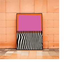 mid century art print - whimsical print, 24x36 poster, boho wall art, graphic posters, bauhaus decor, contemporary art,