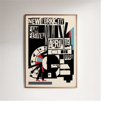 1998 nyc film festival poster | movie lover gift | film buff art print | movie theater decor | movie night wall art new
