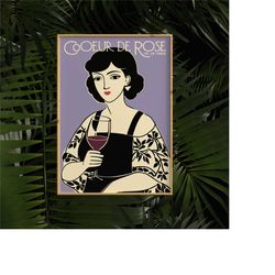 french wine poster - poster print - retro kitchen art - liquor liquer poster - vintage food & drink poster - giclee