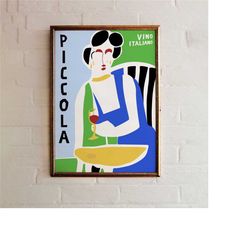 italian wine poster | vintage giclee reproduction - restaurant wall art | restored fine art - dining room, wine snob art