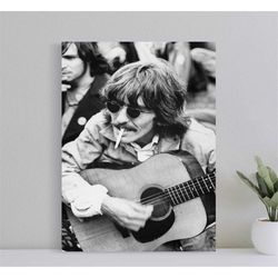 george harrison playing guitar movie poster, wall art