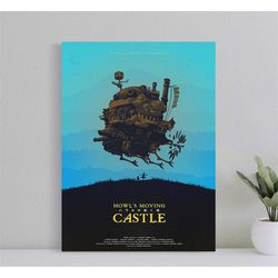 howls moving castle anime poster, wall art film
