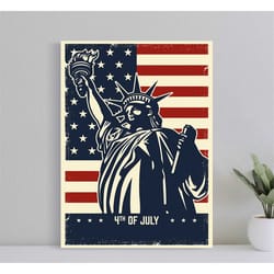 4th of july independence day vintage poster wall