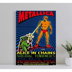 1994 metallica alice in chains concert poster, wall