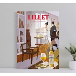 aperol cocktail lillet vintage poster, wall art canvas