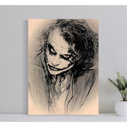 batman the joker sketch dark knight poster, wall