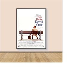 forrest gump (1994) movie poster print, canvas wall art, room decor, movie art, gifts for him/her, wall art print, vinta