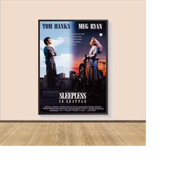 sleepless in seattle movie poster print, canvas wall art, room decor, movie art, personalized gift, wall art print, art