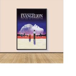 neon genesis evangelion the end of evangelion movie poster print, canvas wall art, room decor, personalized gift, wall a