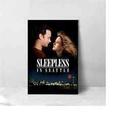 sleepless in seattle movie poster - high quality canvas art print - room decoration - art poster for gift