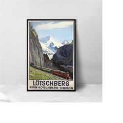 lotschberg vintage poster - high quality canvas art print - room decoration - art poster for gift - gift for love