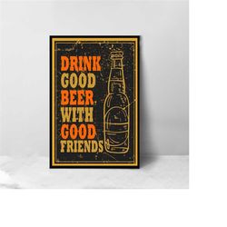 we serve best beer in town vintage poster - high quality canvas art print - room decoration - art poster for gift - gift
