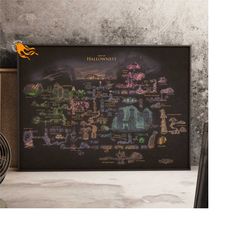 hollow knight map retro poster, kraft paper print, game wall art gift