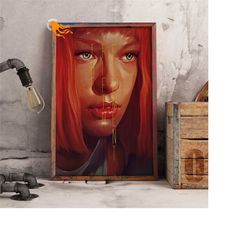 the fifth element retro poster, kraft paper print, movie wall art gift