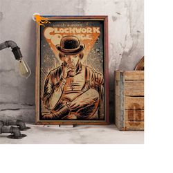 a clockwork orange retro poster, kraft paper print, movie wall art gift