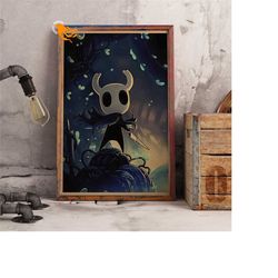 hollow knight retro poster, kraft paper print, game wall art gift