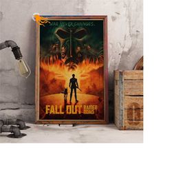 fallout retro poster, kraft paper print, game wall art gift 2