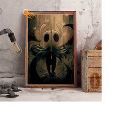 hollow knight retro poster, kraft paper print, game wall art gift