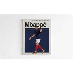 kylian mbappe poster, france football poster, world cup