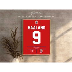 erling haaland norway jersey poster (2023/24 kit) |