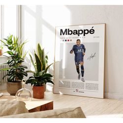 kylian mbapp poster, mbappe poster, soccer gifts, sports