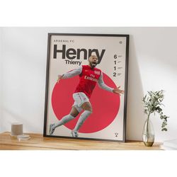henry inspired art poster, football print, soccer poster,