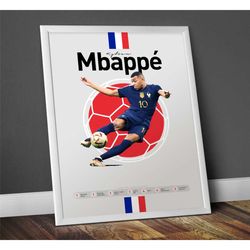 kylian mbappe poster, football posters,france world cup poster,