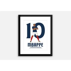 printed: kylian mbappe, france, world cup 2022, poster,