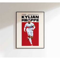 kylian mbappe poster, psg poster minimalist, kylian mbappe