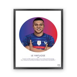 mbapp poster - football illustration - portrait kylian