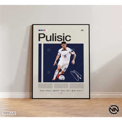 christian pulisic poster, usmnt poster, soccer gifts, sports