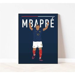 kylian mbapp world cup art poster printable, goat
