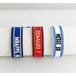 soccer fan handmade braided woven rope bracelet lionel