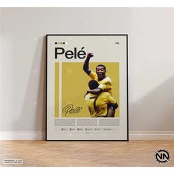 pele poster, brazilian soccer player poster, soccer gifts,