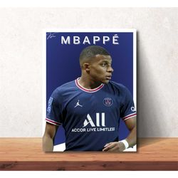 mbappe poster kylian mbappe poster psg poster soccer