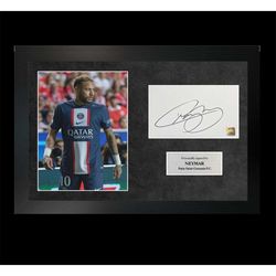 neymar | a4 hand-signed photo frame w/ coa