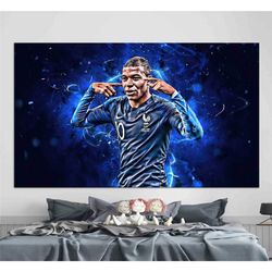 mbappe poster, motivational artwork, mbappe, custom wall hanging,