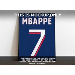 mbappe psg 2023-2024 jersey poster digital file (.png)