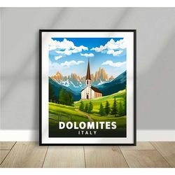 ferrari poster - dolomites italy - mountains -