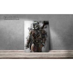 the mandalorian poster mandalorian print star wars art
