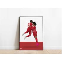 alphonso davies, serge gnabry bayern munich football poster print a3 / a4 / a5 wall art, office, bedroom