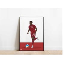 alphonso davies bayern munich football poster print a3 / a4 / a5 wall art, office, bedroom