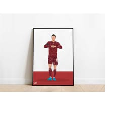robert lewandowski bayern munich football poster print a3 / a4 / a5 wall art, office, bedroom