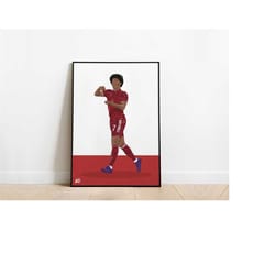 serge gnabry bayern munich football poster print a3 / a4 / a5 wall art, office, bedroom