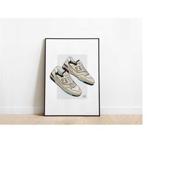 new balance 550 sneaker poster print a3 / a4 / a5 wall art, office, bedroom