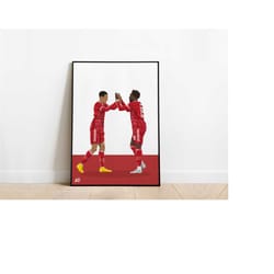 alphonso davies, jamal musiala bayern munich football poster print a3 / a4 / a5 wall art, office, bedroom