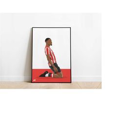 ivan toney brentford football poster print a3 / a4 / a5 wall art, office, bedroom