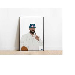 drizzy drake inspired art poster print a4 / a5 wall art, office, bedroom